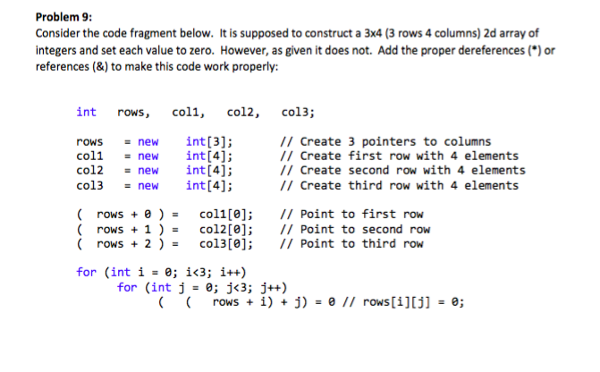  Please using c++ language to solve this Problem9 Consider the code