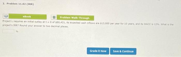 initial outlay at t= 0 of $60,000, its expected cash inflows are