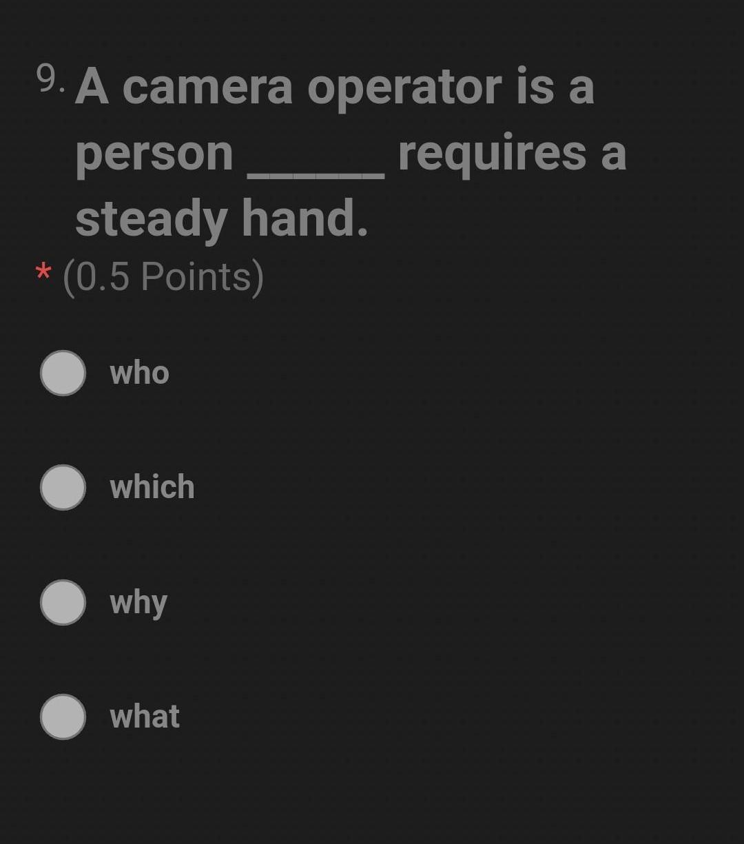  What is the correct answer? * *please don't use handwriting 9.