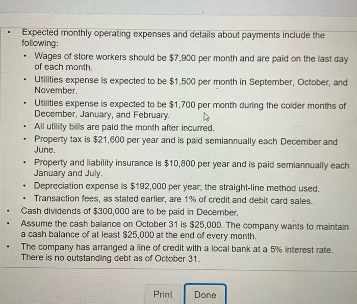 - X i Data Table . . . October sales are projected