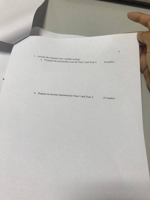 operating income in Year 1 5 marks) In 3 points explain the