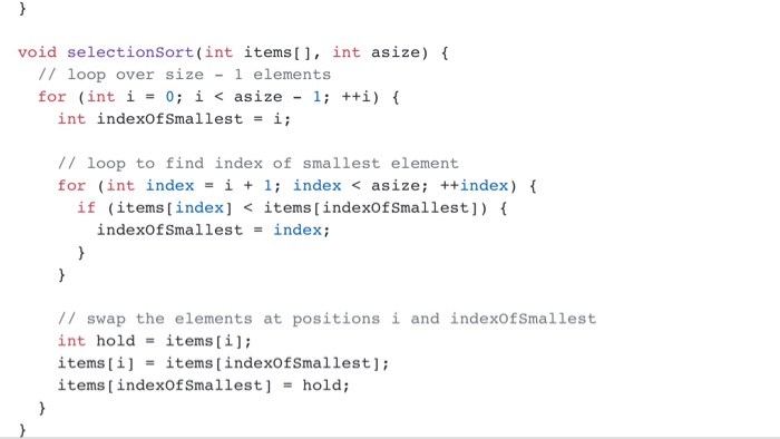 uses nested loops to make several passes through the array. Each pass