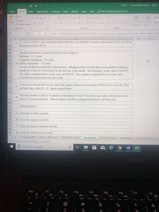 Supples 8 1212 Accum. Dopr-Office Equip Credit 0 1312 Accum. Depr-Computer Equip