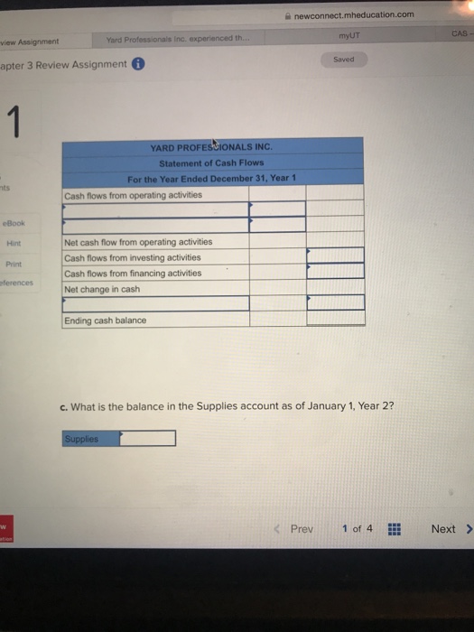 Purchased $7,000 of supplies on account. 3. A physical count on December