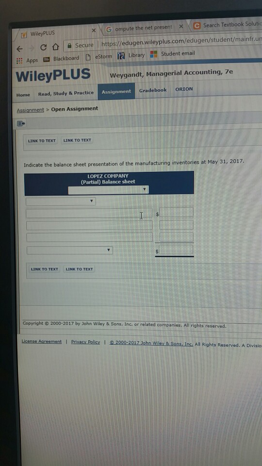 work in process s17,500, and raw materials s8,500. 2, May 31 inventories