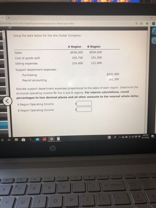  main.do?invokertakeAssignmentSession Locator Sinprogress=false Using the data below for the Ace Guitar