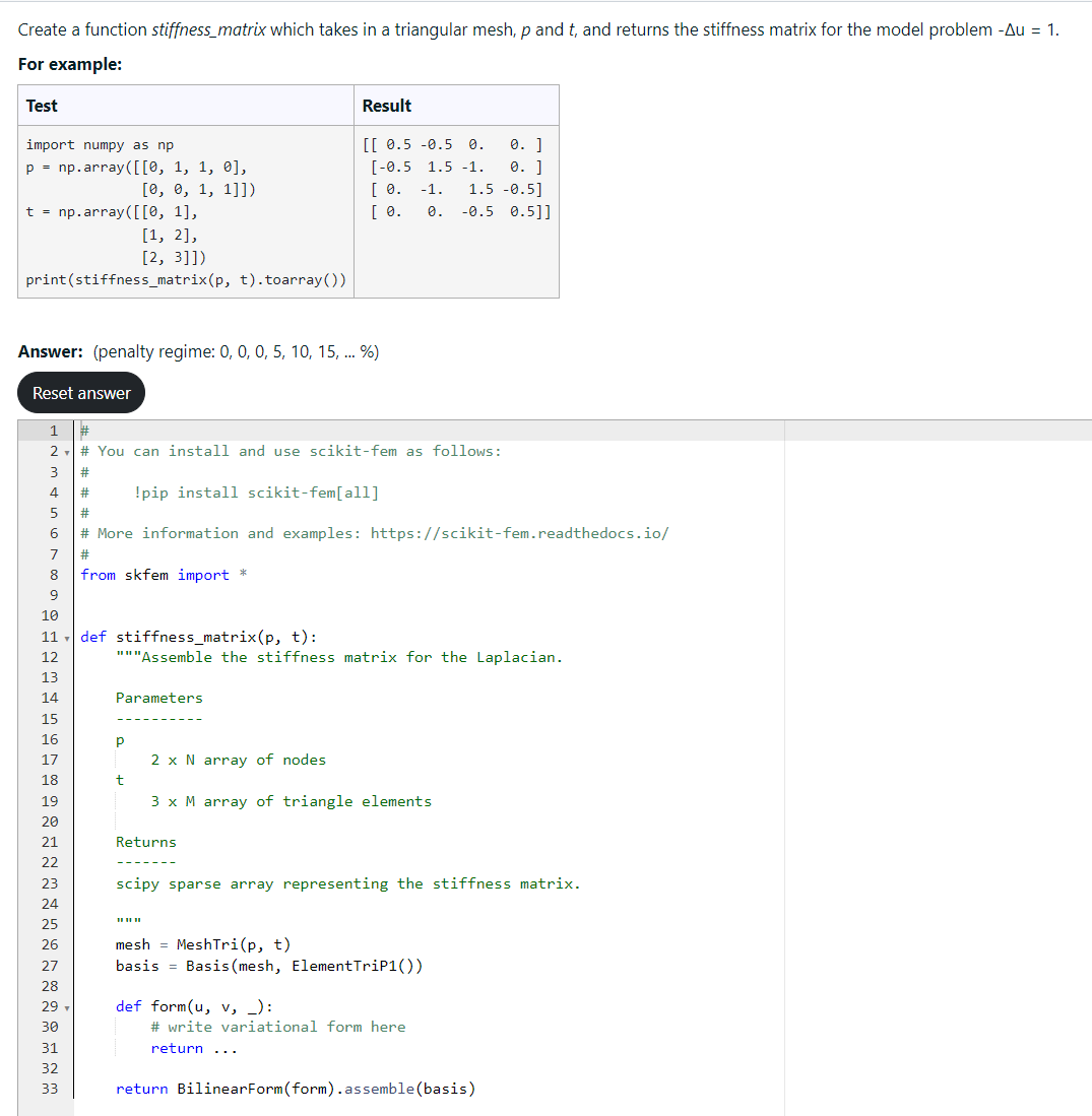  Use phyton to write the complete code that passes the test