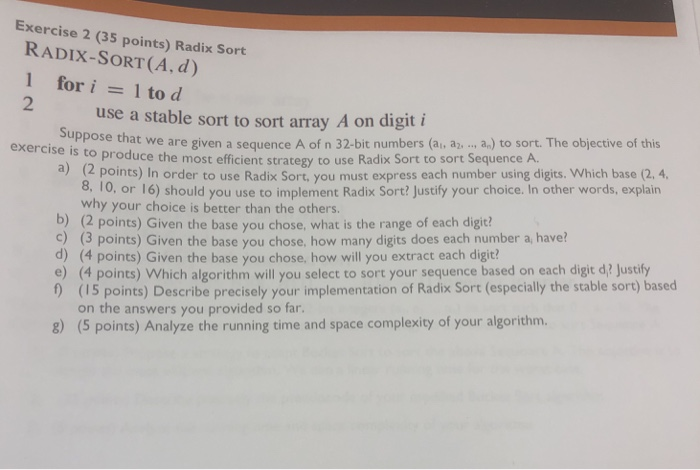  Answer the following questions and justify your answer Exercise 2 (35