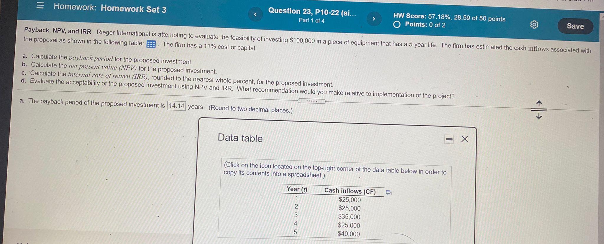 = Homework: Homework Set 3 Question 23, P10-22 (si... Part 1