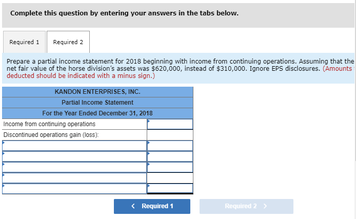 manufactures machinery and the other breeds and sells horses. Both divisions are