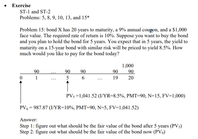 ANSWER QUESTION 2 Exercise ST-1 and ST-2 Problems: 5, 8, 9, 10,