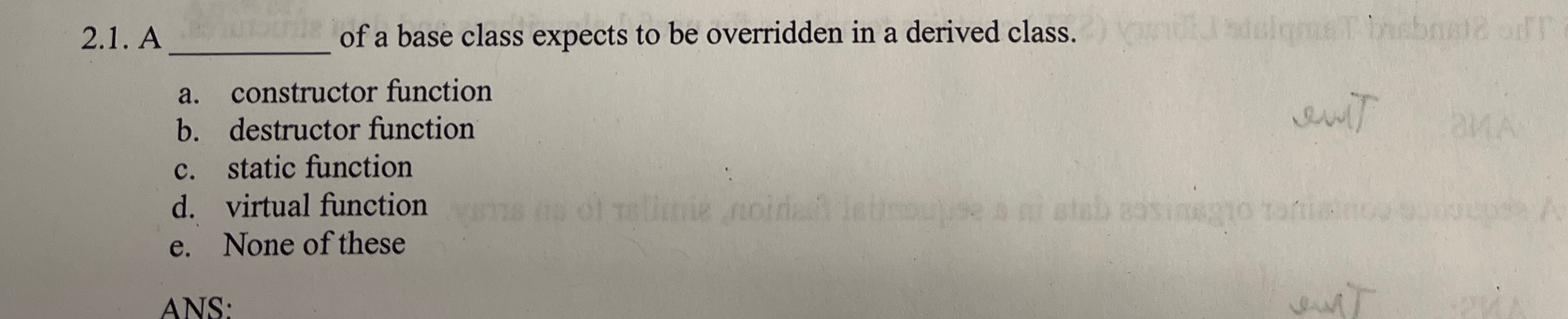  2.1. A of a base class expects to be overridden in