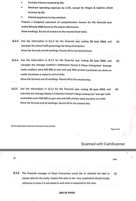 company, there needs to be an increase in the (5) demand for