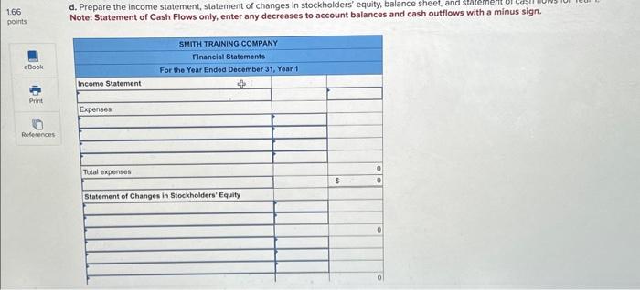 in stockholders' equity, balance sheet, and statement of cash flows for Year