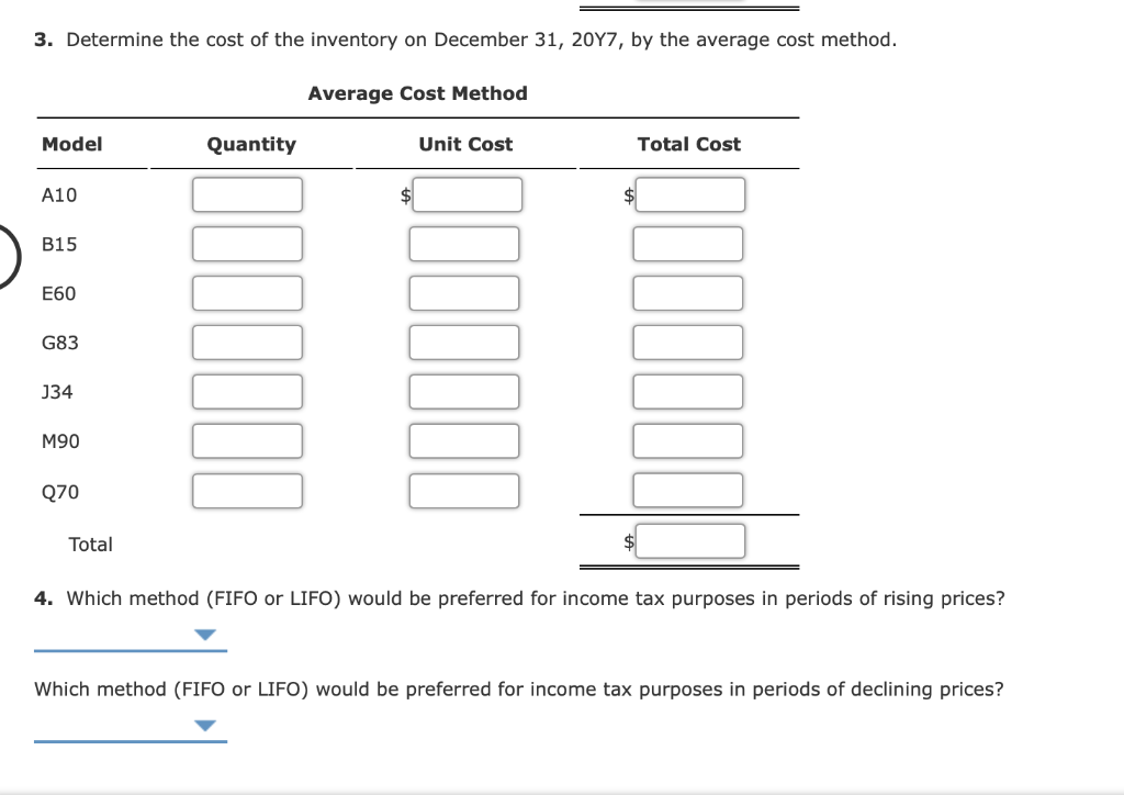 follows Purchases Invoices Inventory, Model January 1 Inventory Count, 1st 4 at
