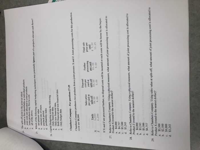  24. The split-off point is the point at which a. output