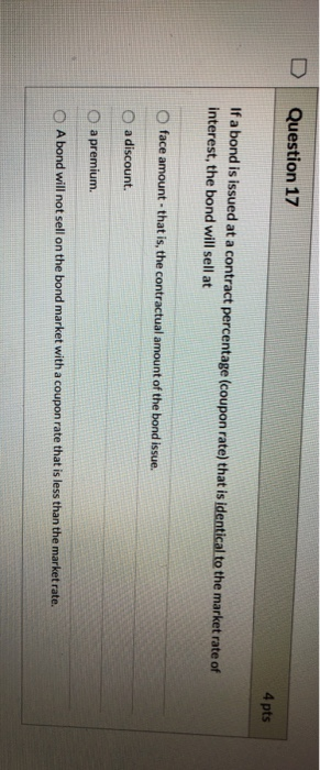 note. callable note O serial bond. Question 18 4 pts Rawl Company