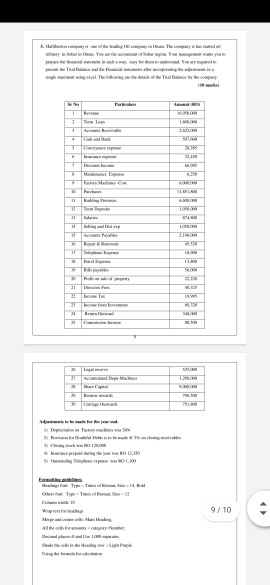 Use excle please Iam sorry, this will be more clear ning out