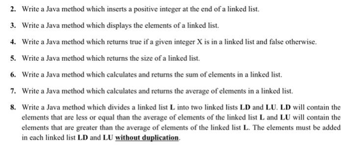 N integers. b. Divide the linked list L into two linked list