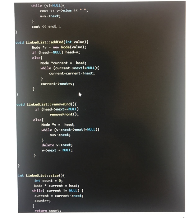 you. Add to the linked List class the functionalities required below. Test