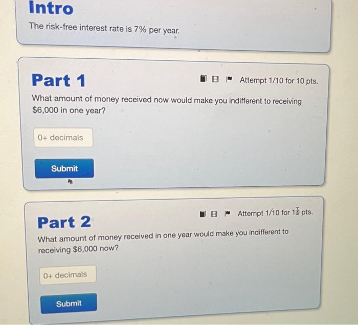 I need help solving this problem The risk-free interest rate is 7%