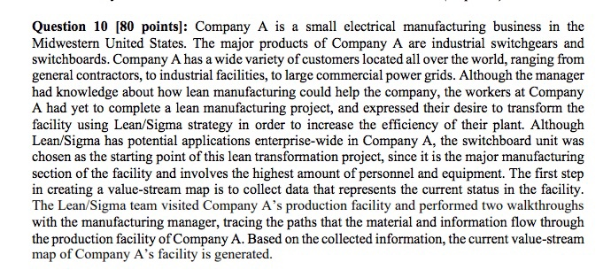  plz type your answer Question 10 [80 points]: Company A is