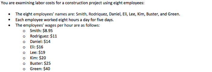 track labor costs for the given scenario below. This assignment will give