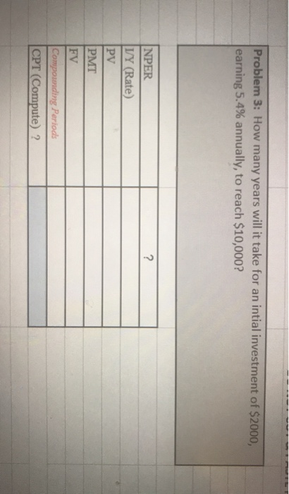  Problem 3: How many years will it take for an intial