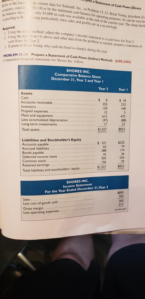 Problem 13-14 Prepare a Statement of Cash Flows (Indirect Method) Het the
