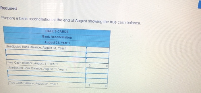 a card shop, Hall's Cards. The following cash information is available for