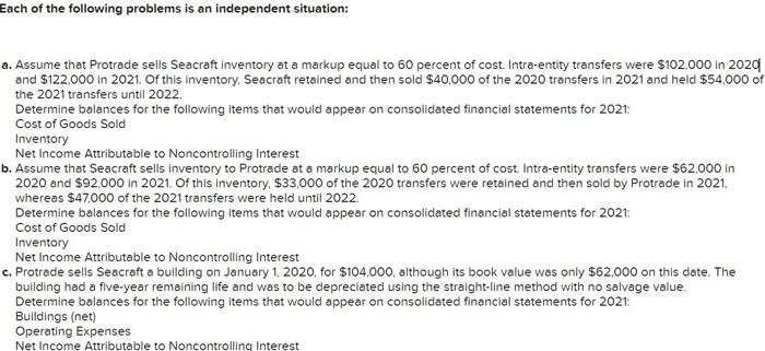 entry for c. Buildings(net)? Protrade Corporation acquired 80 percent of the outstanding