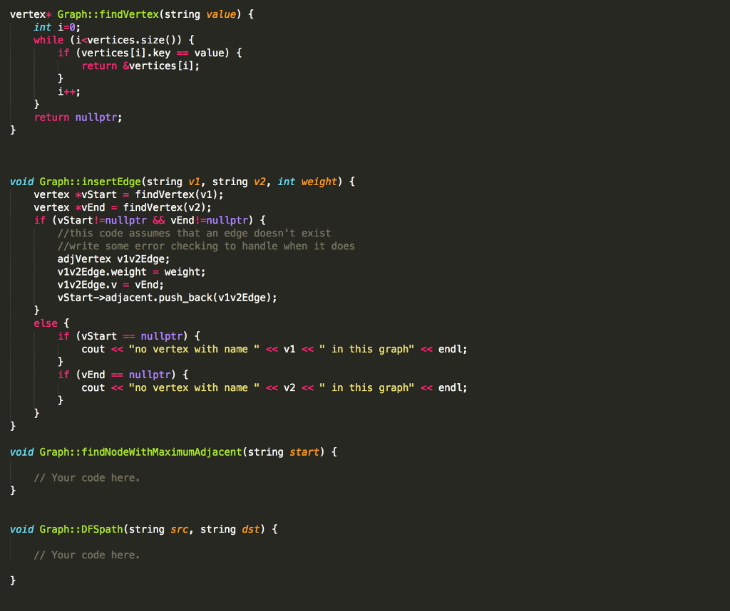 a method that prints the vertices in a graph visited in a