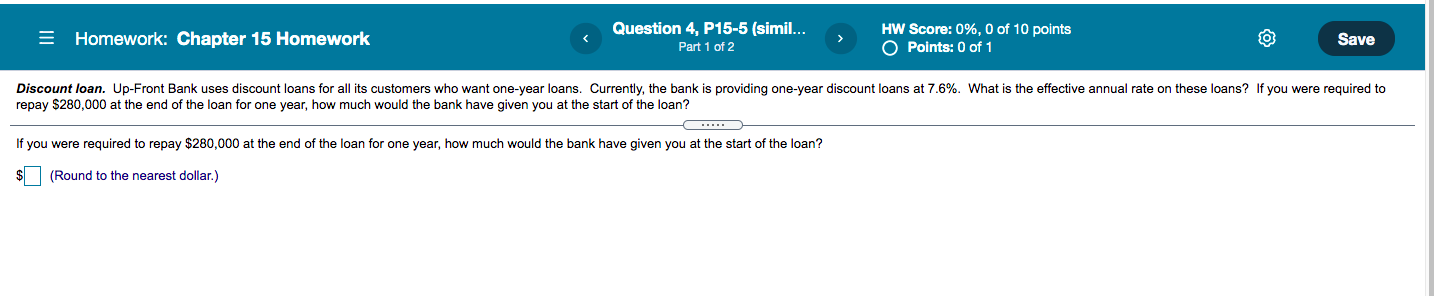 = Homework: Chapter 15 Homework Question 4, P15-5 (simil... Part 1