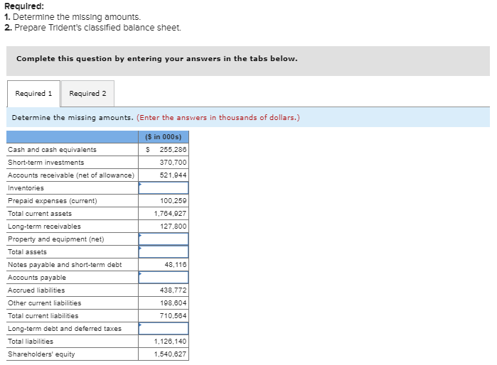  Please Show All Work Involved! Thank You! Requlrec 1. Determine the