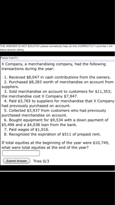 The answer IS NOT $20,675. Please help give me a correct answer.