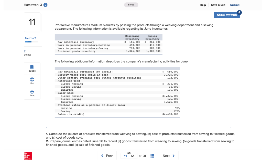  Homework 3 6 Saved Help Save & Exit Sbmit Check my