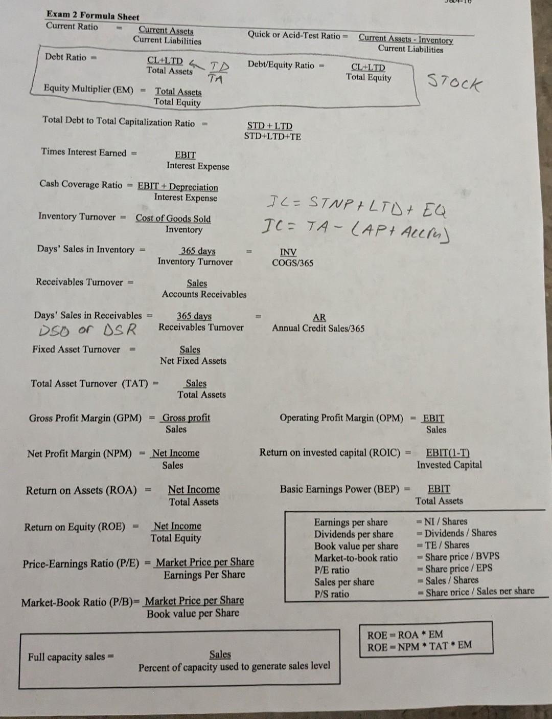  USE THE FOLLOWING DATA FOR THE NEXT TWO QUESTIONS 8. Your