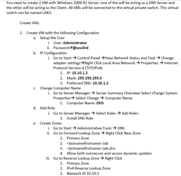 Networking Exercise and 3 questions after implementation (include print screen of VM)