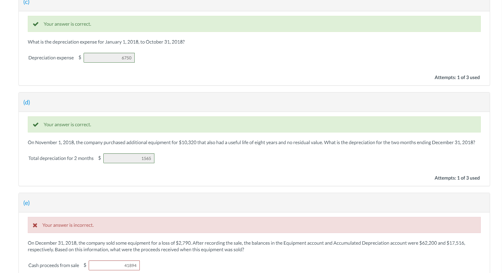 Your answer is correct. What is the depreciation expense for January