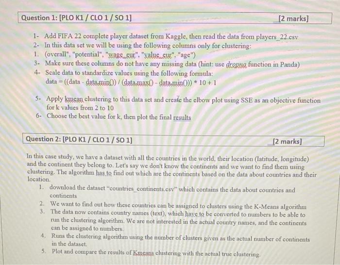 programing by python 1- Add FIFA 22 complete player dataset from Kaggle,