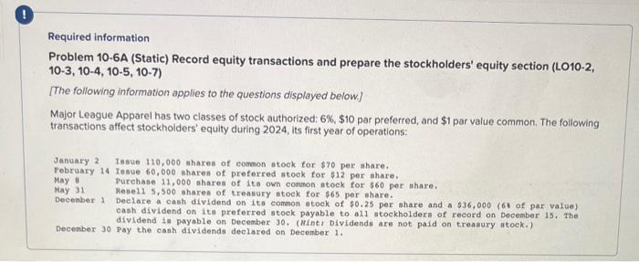 Just need problem 10-5A (Static) Part 2 2. prepare the statement of