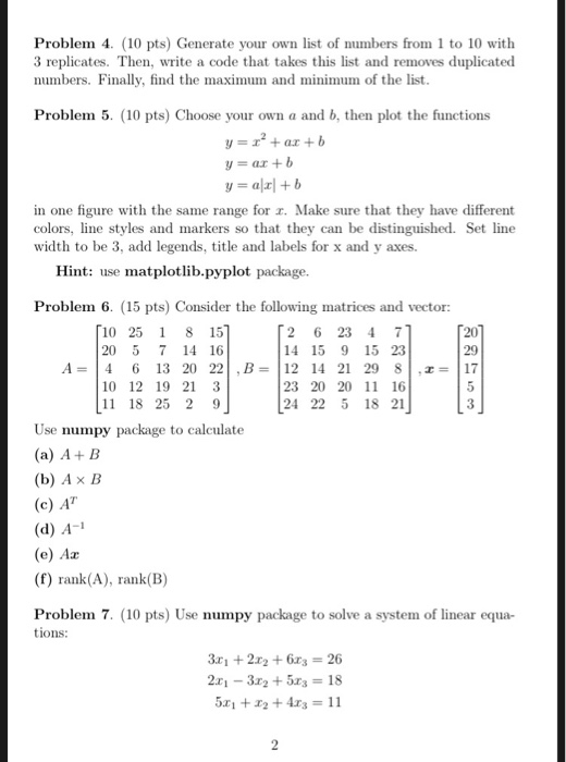 Thursday 1/30/2020 at the beginning of the class) This assignment should be