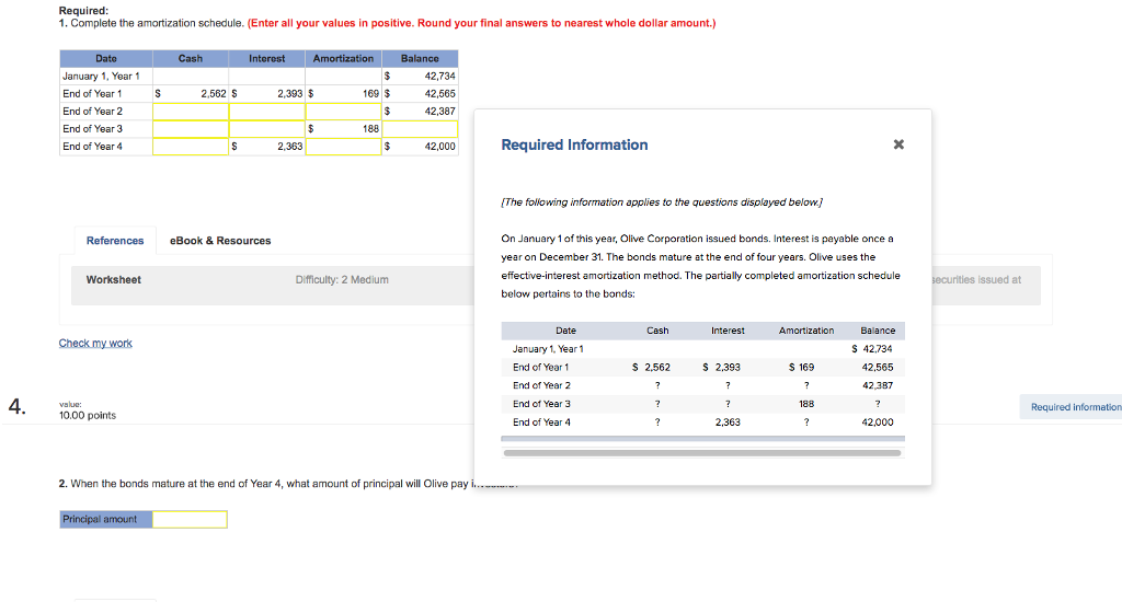  Complete the amortization schedule. (Enter all your values in positive. Round