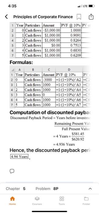  chapter 5 corporate finance by brealey problem 8 dwhere did it
