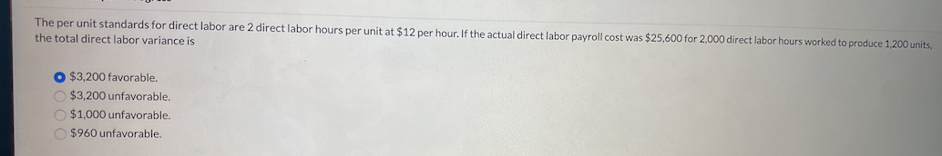(Round answers to 2 decimal places, e.g. 1.25.) (a) Standard direct labor
