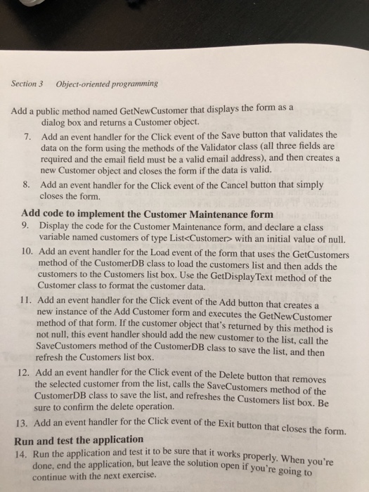 to create and use classes 407 Exercise 12-1 Create a Customer Maintenance