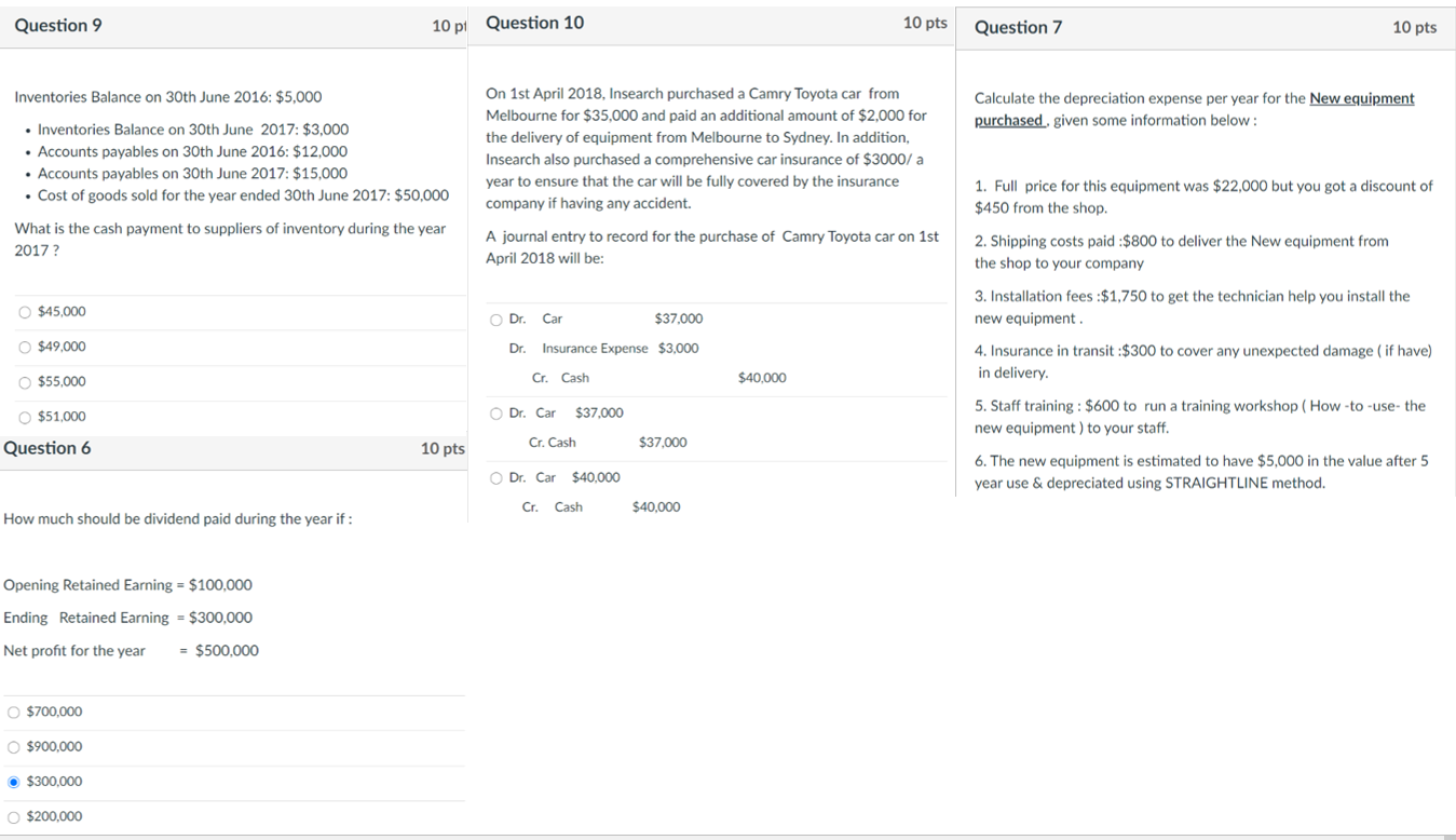 2 10 pt Question 3 10 pts What are good examples for