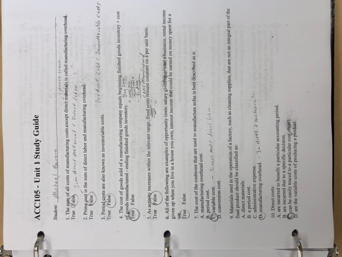  ACC105 - Unit 1 Study Guide Student: _Michael Garcia - orecbur