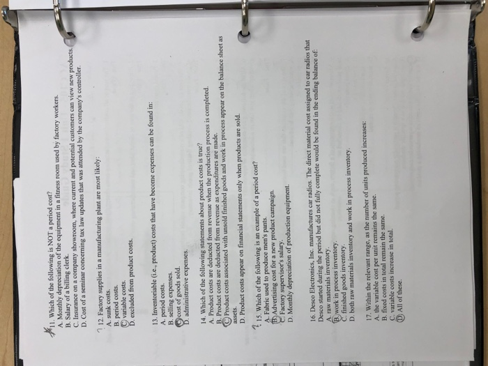 1. The sum of all costs of manufacturing costs except direct materials