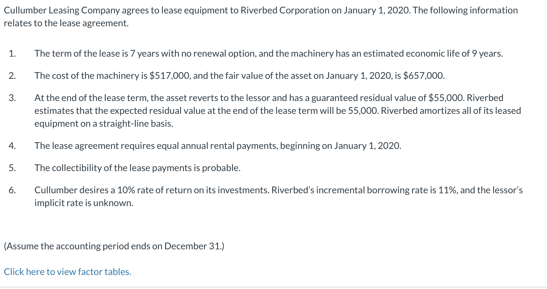I need help on Part B see below. Cullumber Leasing Company agrees